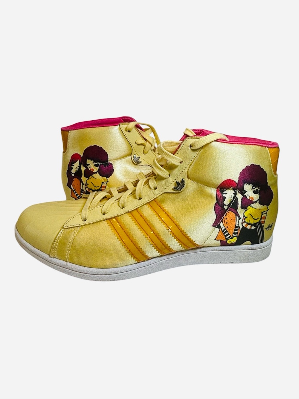 Rare Adidas x Fafi 2006 Gold High Top Sneakers Women’s Size 7 Art Collab Y2K